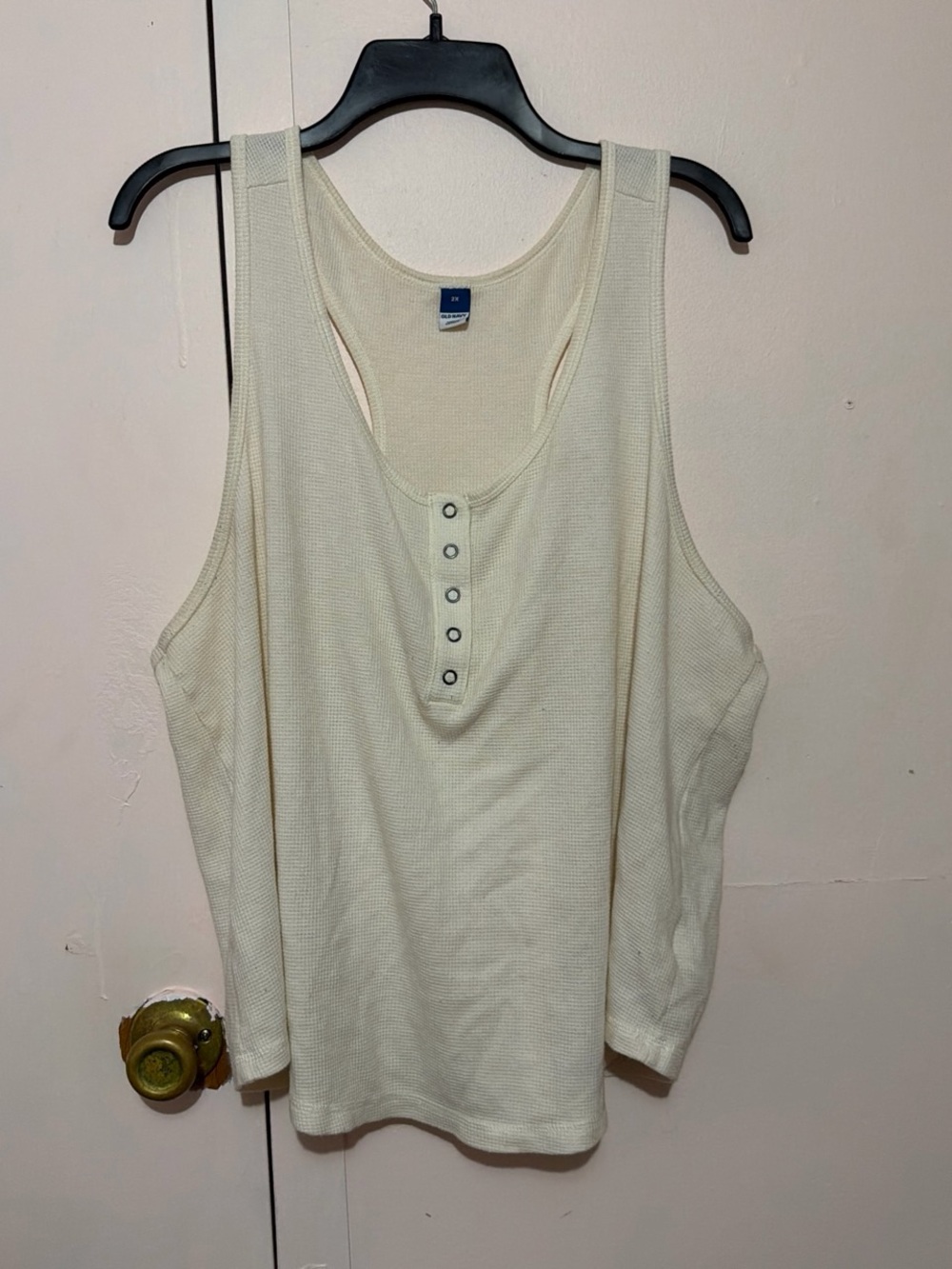 Old Navy Cream Henley Tank Top
